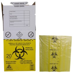 Cutii pentru incinerarea deșeurilor medicale: Volumul 20 L cu saci de polietilenă