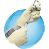 Mănuși nesterile dun latex microtexturate cu pudră L